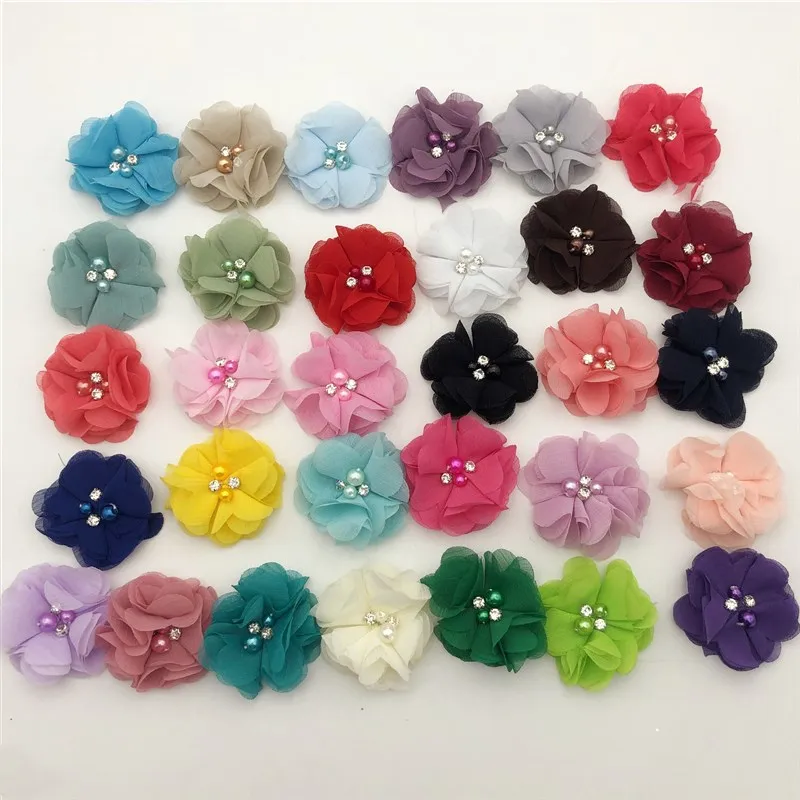 5 шт. вышивка бисером и стразы искусственная ткань 3d Роза ручная работа цветок для