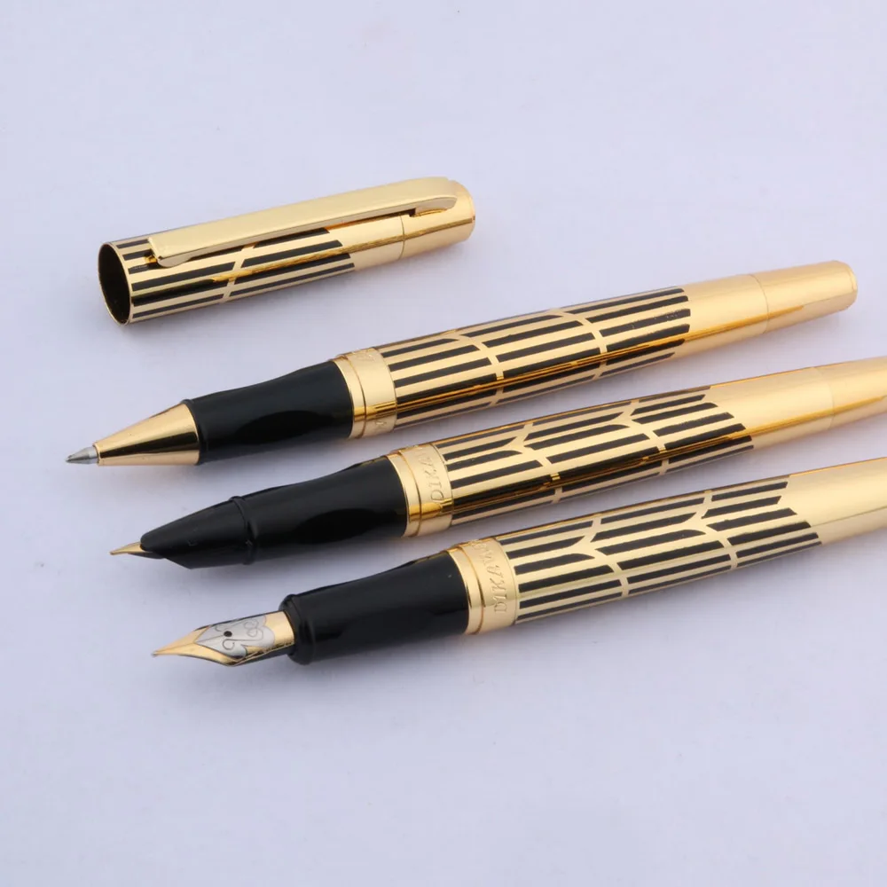 OFFICE new classical line Commerce black gift Golden Fountain Pen School Student Office Gifts Stationery | Канцтовары для офиса и