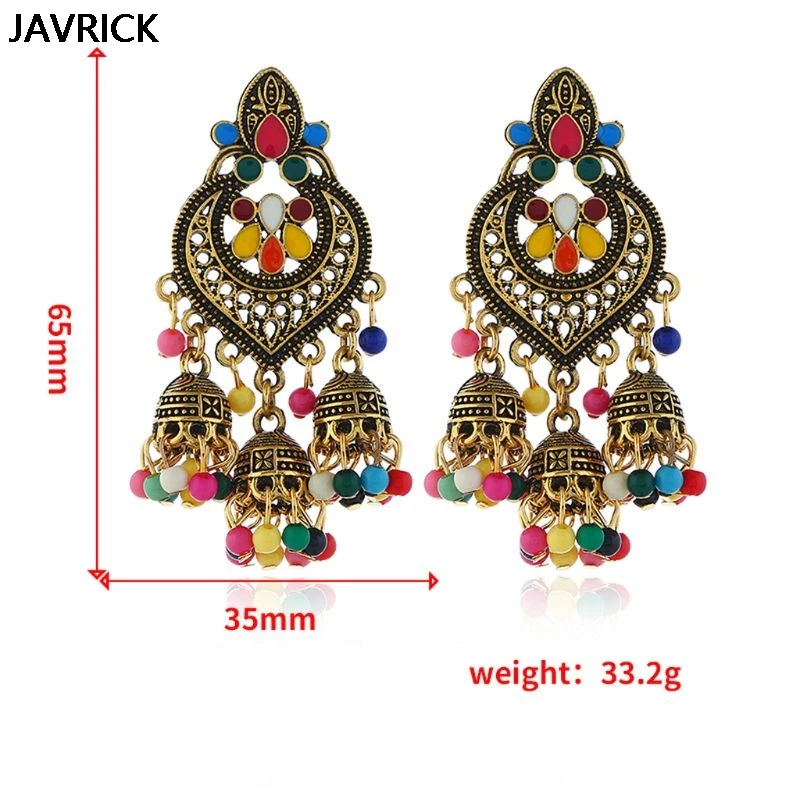 Ретро Индийский Болливуд кундан Jhumka Jhumki Висячие серьги цыганские модные ювелирные изделия