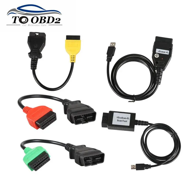 

High quality For Fiat ECU Scan FiatECUScan + MultiECUScan For Fiat / Alfa Romeo / Lancia OBD2 Scanner Diagnostic Cables Adapters