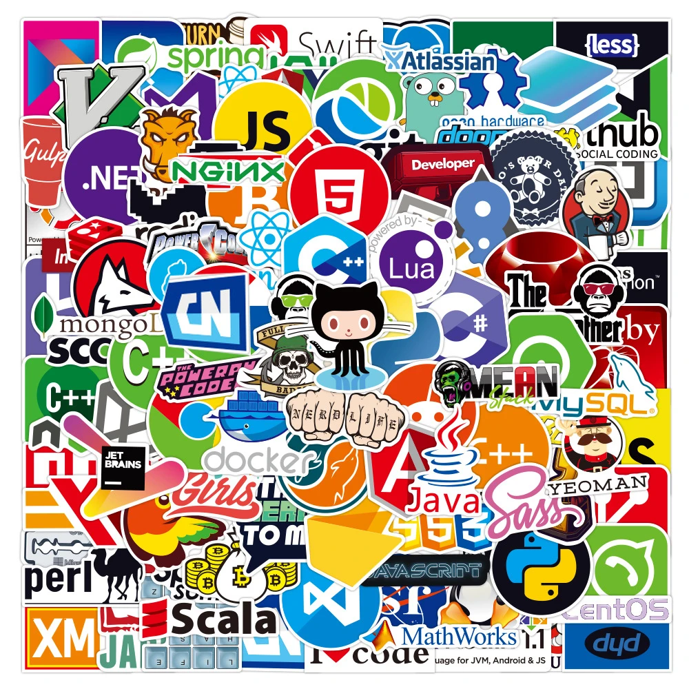 

10/30/50/100PCS Funny Geek Java Programming Stickers Graffiti Decal Car Skateboard Laptop Phone Bike Waterproof Sticker Kid Toy
