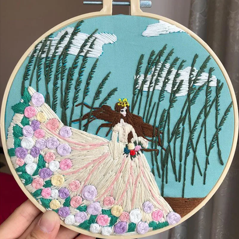 DIY ленточный Набор для вышивания цветов с обручем начинающих набор рукоделия