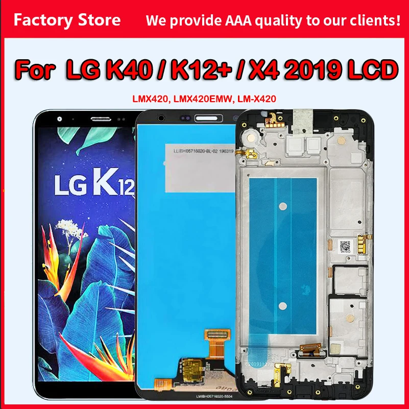 

5.7'' AAA Quality IPS LCD For LG K40 K12+ LG X4 2019 K12 Plus LMX420, LMX420EMW, LM-X420 Display Screen LCD Display Screen