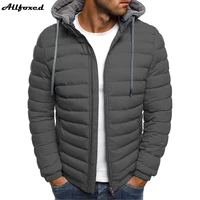 jacket casual warm clothes men winter parkas windproof solid hooded cotton coat mens overcoat streetwear zipper puffer jacket