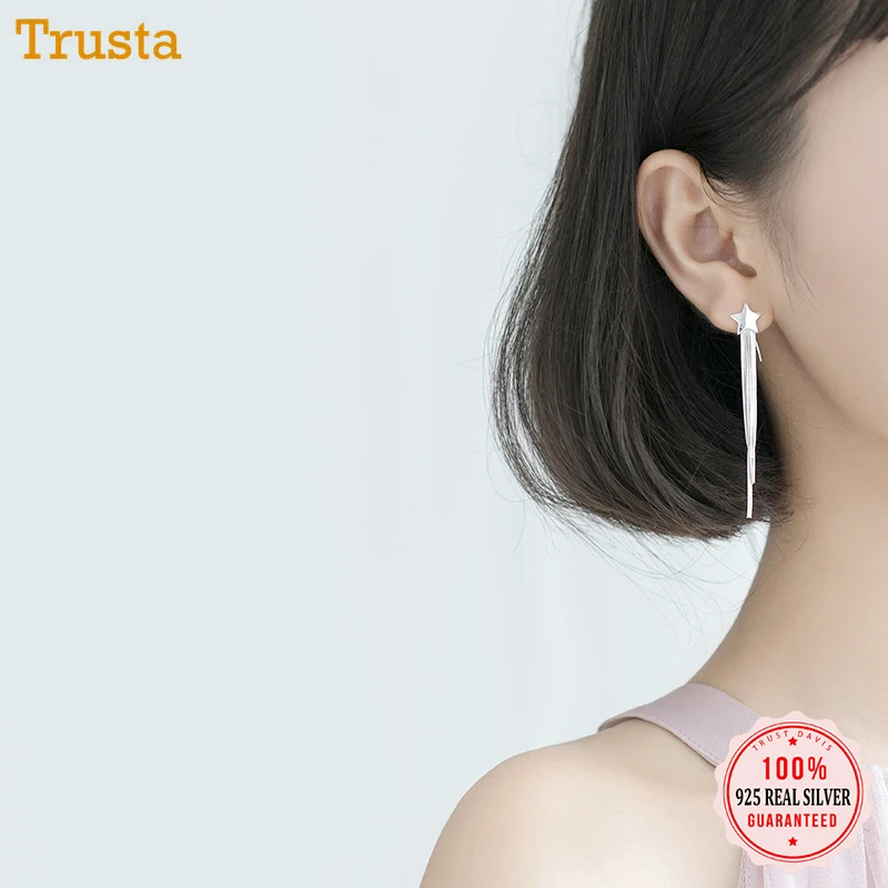 Trustdavis 1 пара 100% 925 стерлингового серебра серьги высокое качество на каждый день