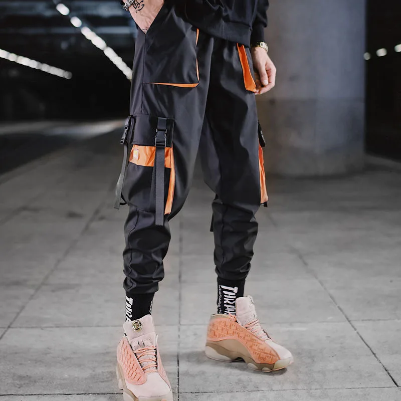 

Side Stripe Track Jogger Pants Men 2022 Reflective Label Track Harem Pants Homme Streetwear Male HipHop