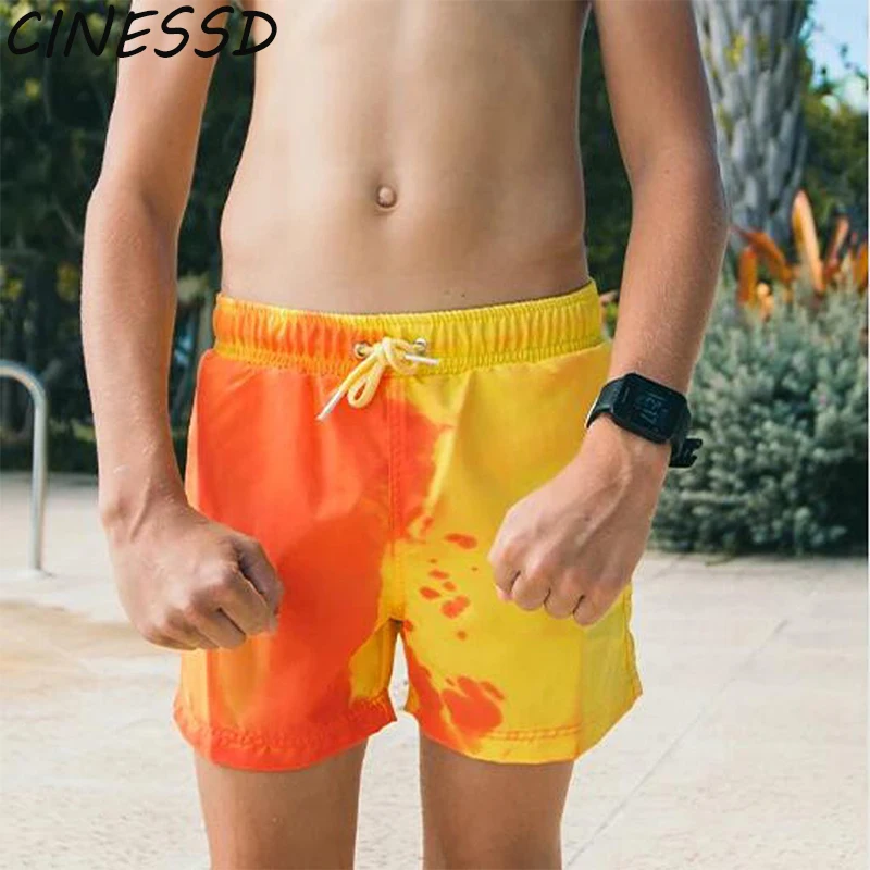 

Шорты пляжные быстросохнущие для мальчиков, меняющие цвет, Пляжные штаны, для плавания, серфинга