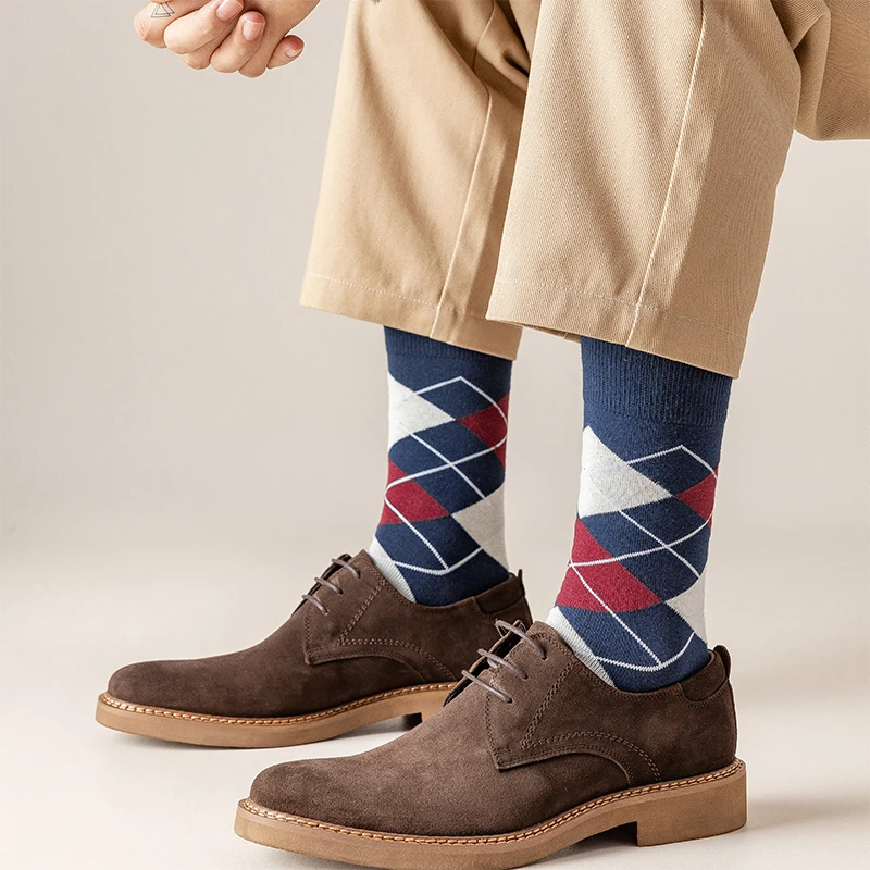 2021 New Brand Autumn Winter Men's Socks Thicken Warm Cotton Socks Business Casual Happy Classic Gentleman Dress Sock Size38-45