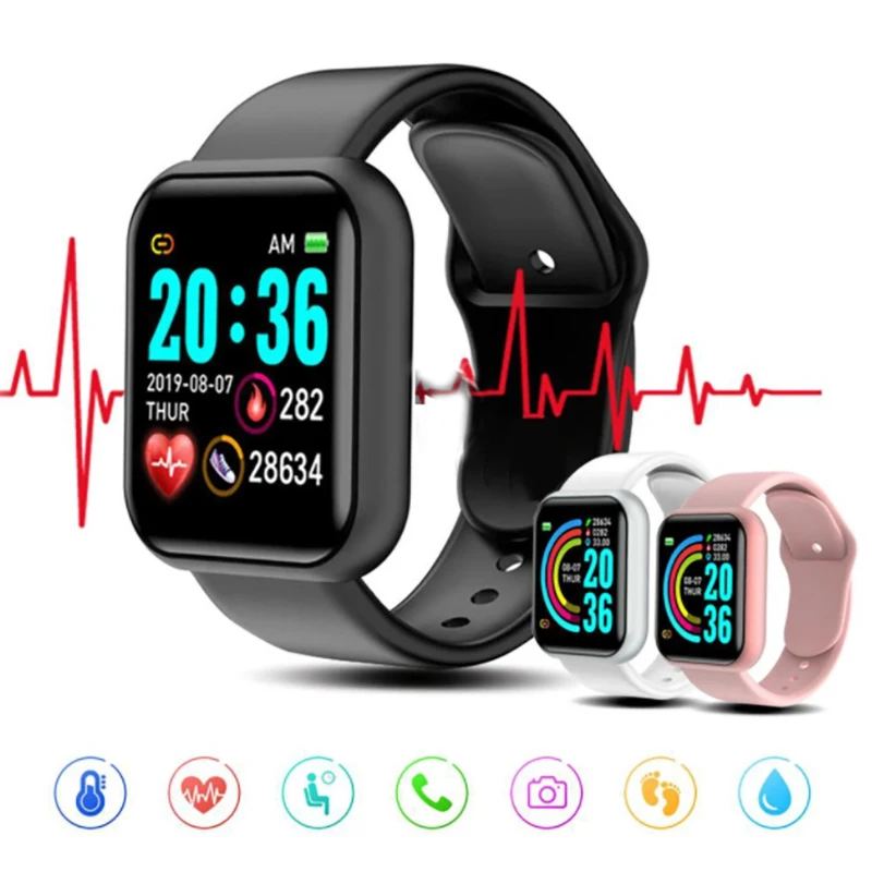 

Smart Watch Y68 Women Men Sport Bluetooth Smart Band Heart Rate Monitor Blood Pressure Fitness Tracker Bracelet for Android IOS