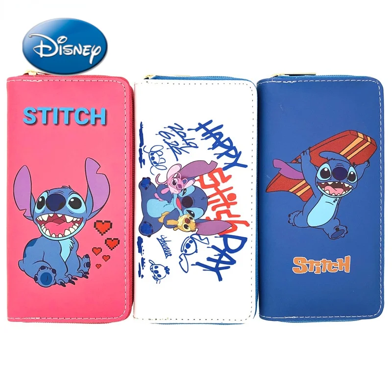 

Disney Stitch Cartoon Print Men's and Women's Short Wallet Fashion Clutch Multi-Card Slots Long Wallet Coin Purse Card Case
