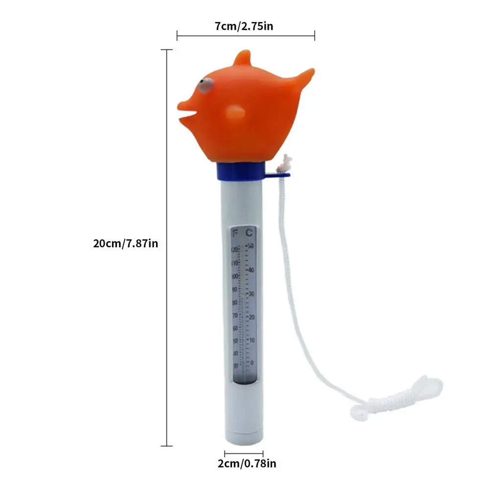 

Water Thermometer With String Dolphin Floating Durable Swimming Pool Thermometer Cartoon Pond Temperature Monitor