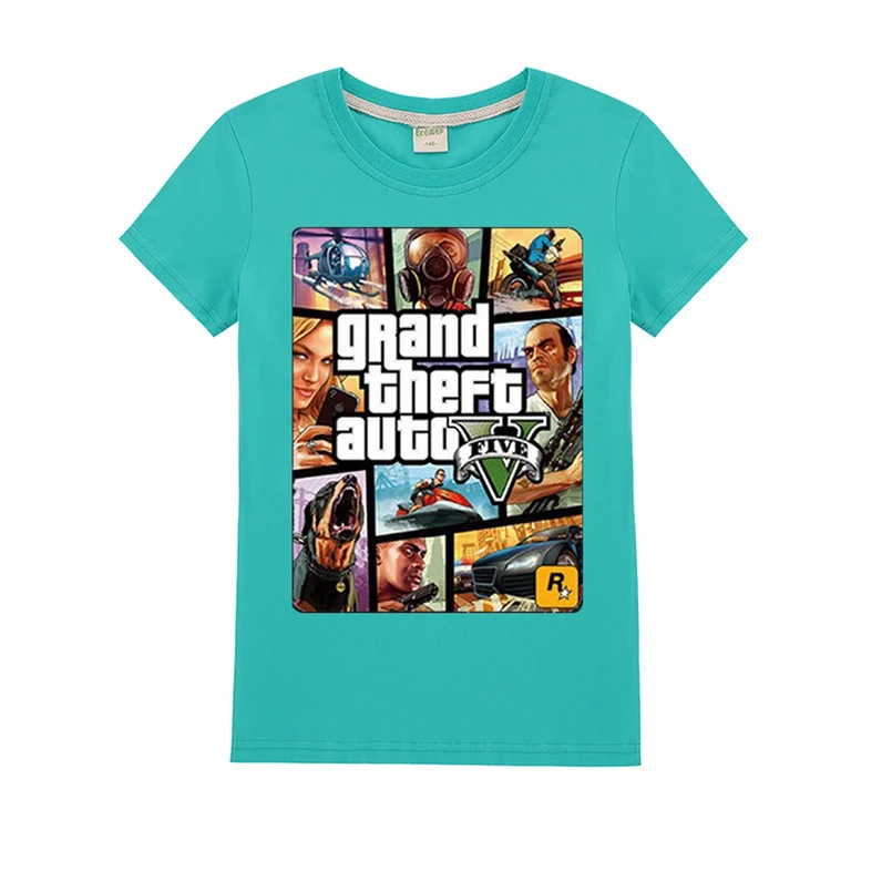 Новая детская забавная Футболка с принтом Gta 5 одежда для дня рождения малышей