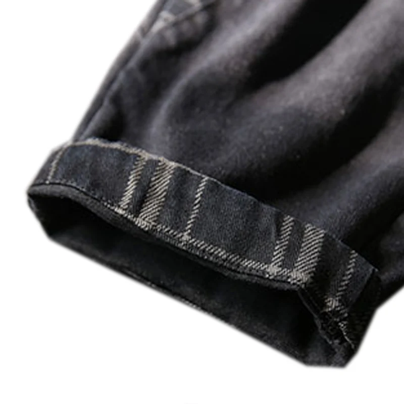 

Womens Jeans Denim Pants Joggers for Autumn New Big Loose Patchwork Boyfriend Retro Vintage Elastic Waist New Black A11260931