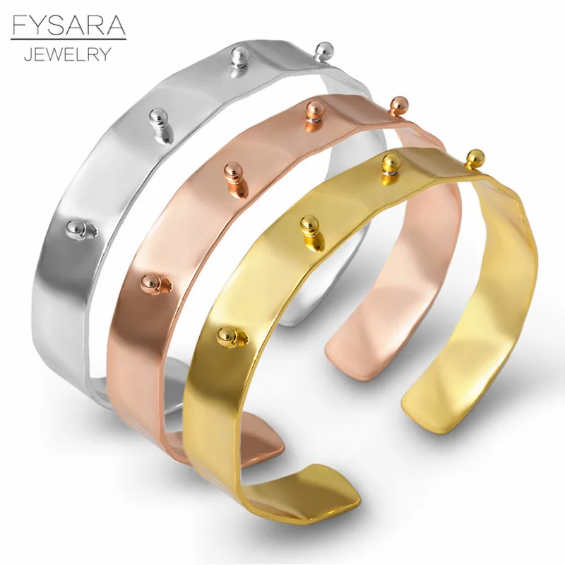 Браслет FYSARA, широкий, браслет в заклепках, унисекс, минимализм, панк, браслеты, ювелирные изделия для пар и женщин