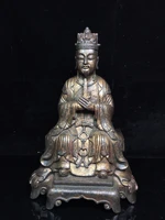 10chinese temple collection old bronze cinnabar lacquer northern wei buddha civil servant statue master zu ornaments town house
