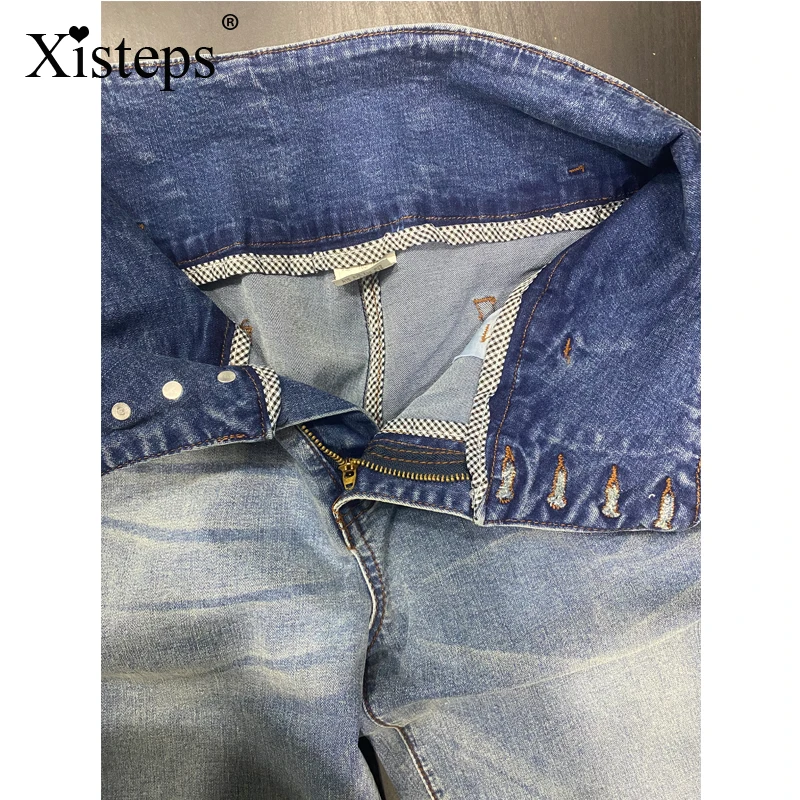Xisteps 2020 New Women Jeans Wide Leg Straight Trousers High Strech Calf-length Pantalon Sexy Femme Loose Pant Plus Size