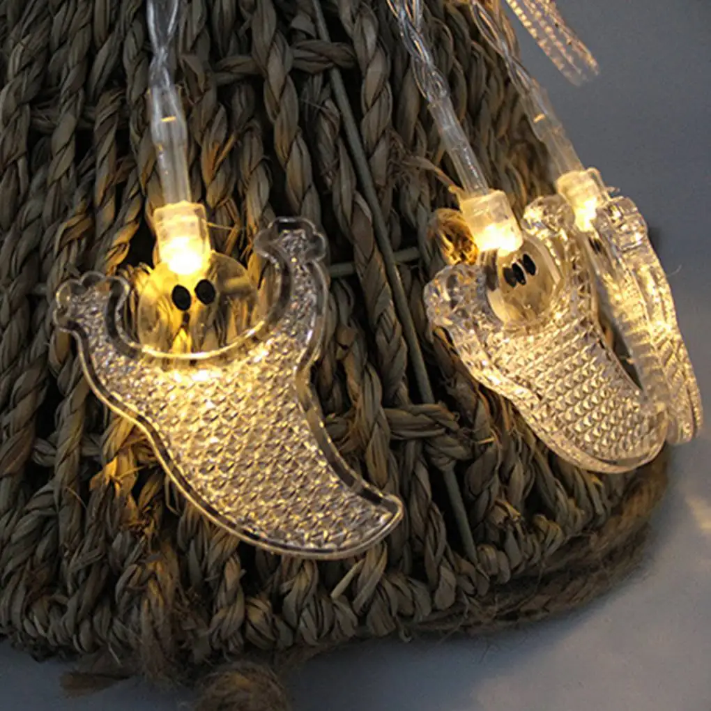 10 светодиодных ламп на Хэллоуин цветной теплый белый светильник в виде головы