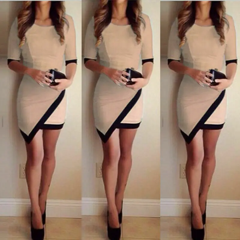 Модное женское сексуальное облегающее платье офис леди Slim fit Бандажное вечернее