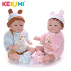Силиконовые куклы Новорожденные KEIUMI, 17 дюймов, 43 см, для новорожденных, девочек и мальчиков с медведем, одежда для детей, подарок на день рождения и Рождество