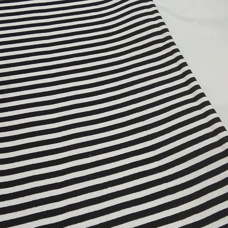 

100% Cotton viaPhil Thick & Tough White Black Stripe Printed Cotton Canvas Fabric Animal Fabric Party Home Decor
