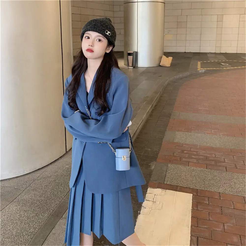 

2pcs set 2xl style japan fashion knitted two piece set Women winter set Coat+ Skirts Suits Solid Tops Vintage Skirt Sets
