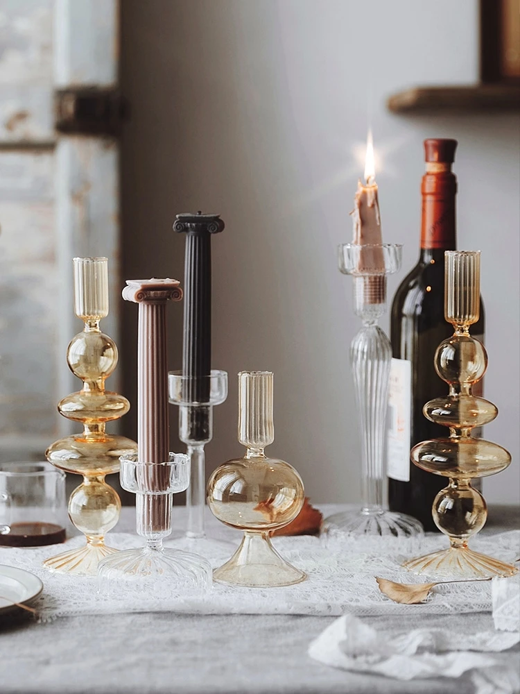 Креативный подсвечник хрустальный стеклянный украшение простой свадебный