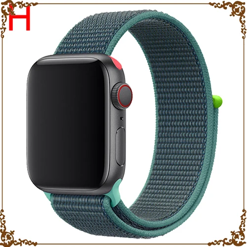 Spearmint green Ремешок для Apple Watch, ремешок для Apple Watch 5, 4, 44, мм, 42 мм, iwatch band 3, 2, 5, 42 мм, 38 мм, Спортивная петля, correa, нейлоновый ремешок для часов - Цвет ремешка: Spearmint green