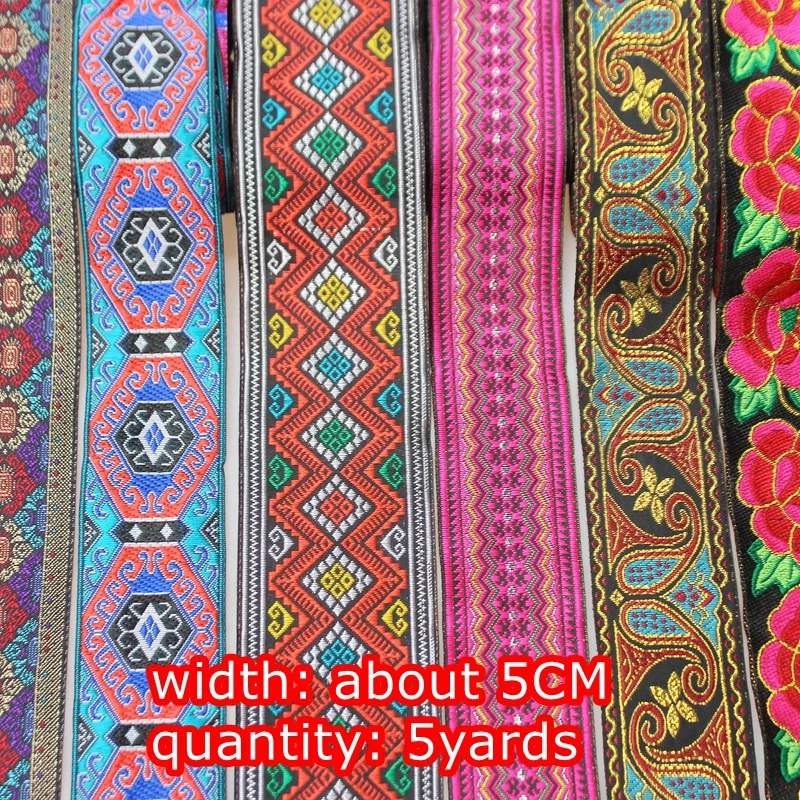 5 ярдов/партия см Широкий этнический вышитый тесьма Diy шляпа одежда декоративная
