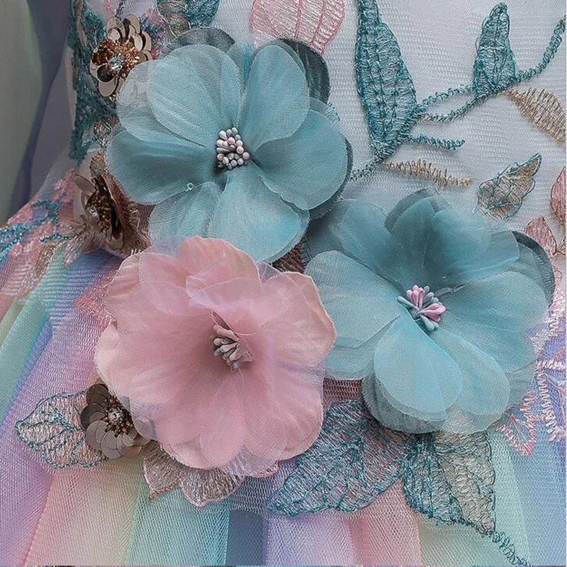 Новинка Платье с цветочным рисунком для маленьких девочек Элегантное