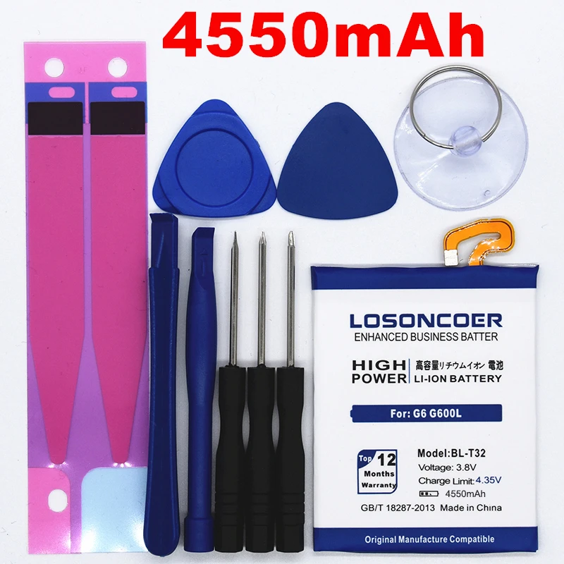 LOSONCOER 4550 мА/ч, BL-T32 высокое качество Батарея для LG G6 G600L G600S H870 H871 H872 H873 LS993 US997 VS988