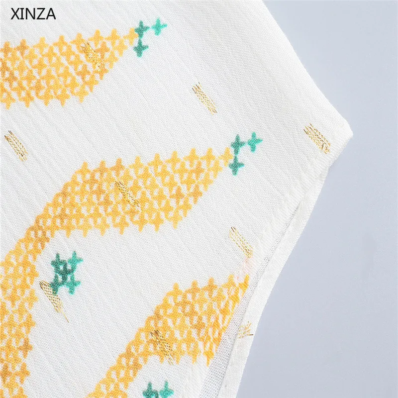 

2021 Za Women Print Asymmetric Blouse Long Sleeve Pleated Vintage Shirts Woman Fashion Metallic Thread Apploque Buttoned Blouses