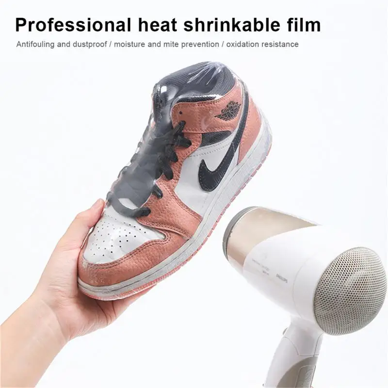 

100pcs Heat Shrinkable Film PVC Shoes Watetproof Blower Heat Seal Flat Dustproof Anti-oxidation Hot Shrink Film Home Storage Bag