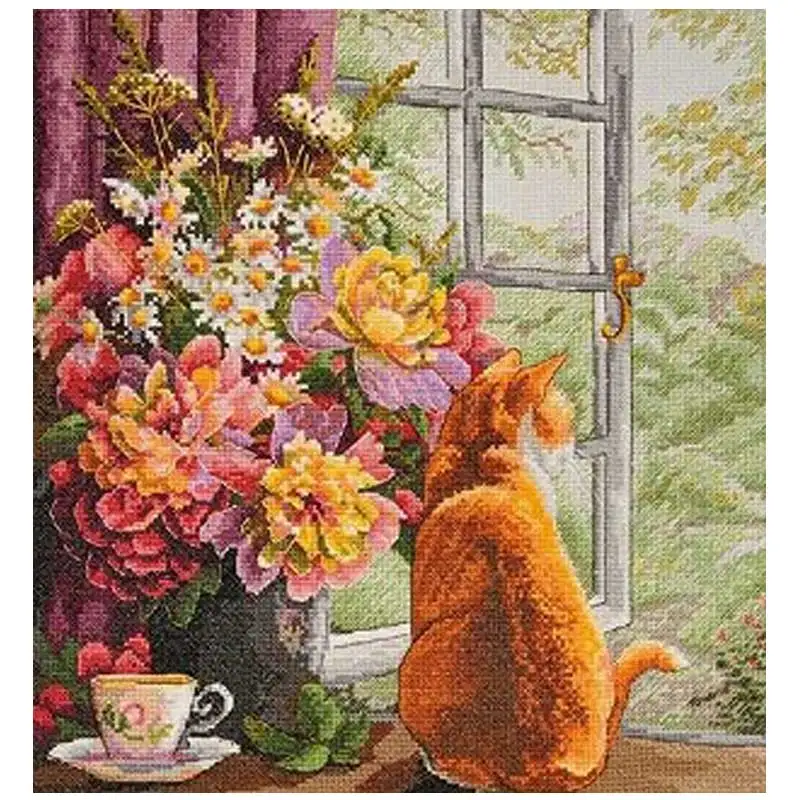 Набор для вышивания с рисунком птицы кошки мыши совы животных | Дом и сад