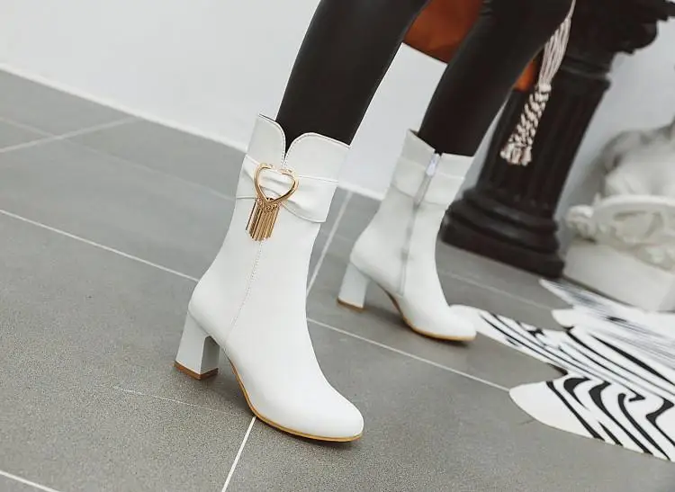 Женские ботинки на высоком каблуке и круглых коротких ботинках женская обувь с