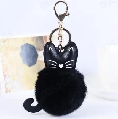 black Женские аксессуары для дамских сумочек, сумка, украшение, подвеска, мягкий помпон, кавайные украшения для девочек#121 - Цвет: black