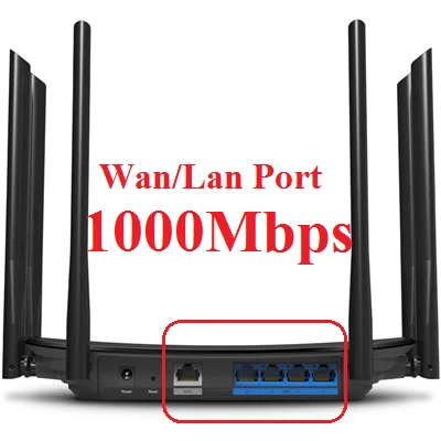 1000M WAN LAN Port TP-LINK 1750 Мбит/с 11AC двухдиапазонный 2,4G+ 5 ГГц беспроводной маршрутизатор настенный проникающий 6* антенны Интеллектуальный wifi мобильное приложение управление Prom10 - Цвет: 1000M WAN LAN Port