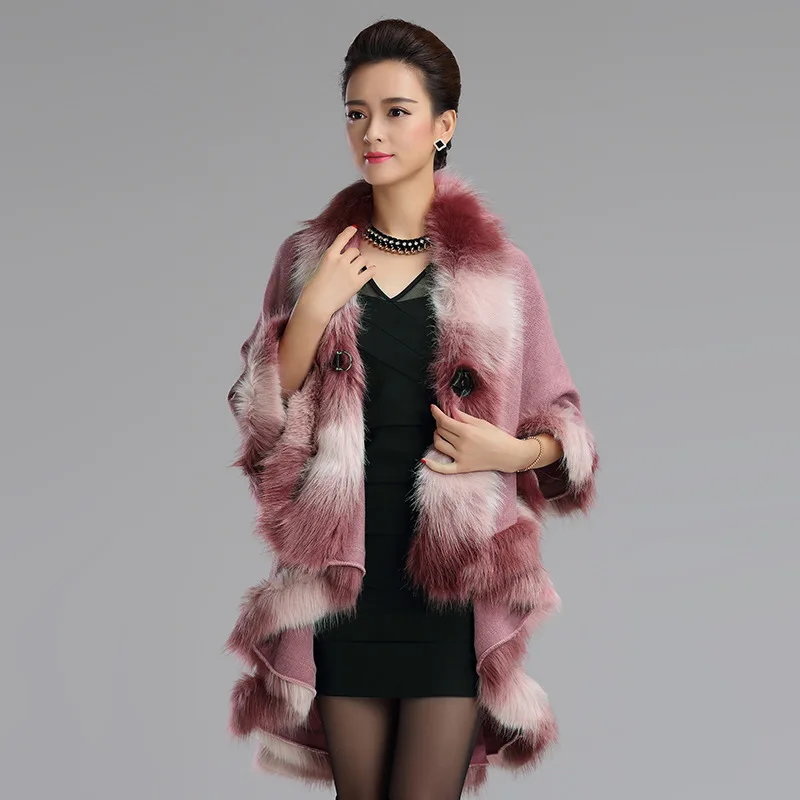 Новинка осенне-зимние накидки пончо женское модное длинное пальто с воротником