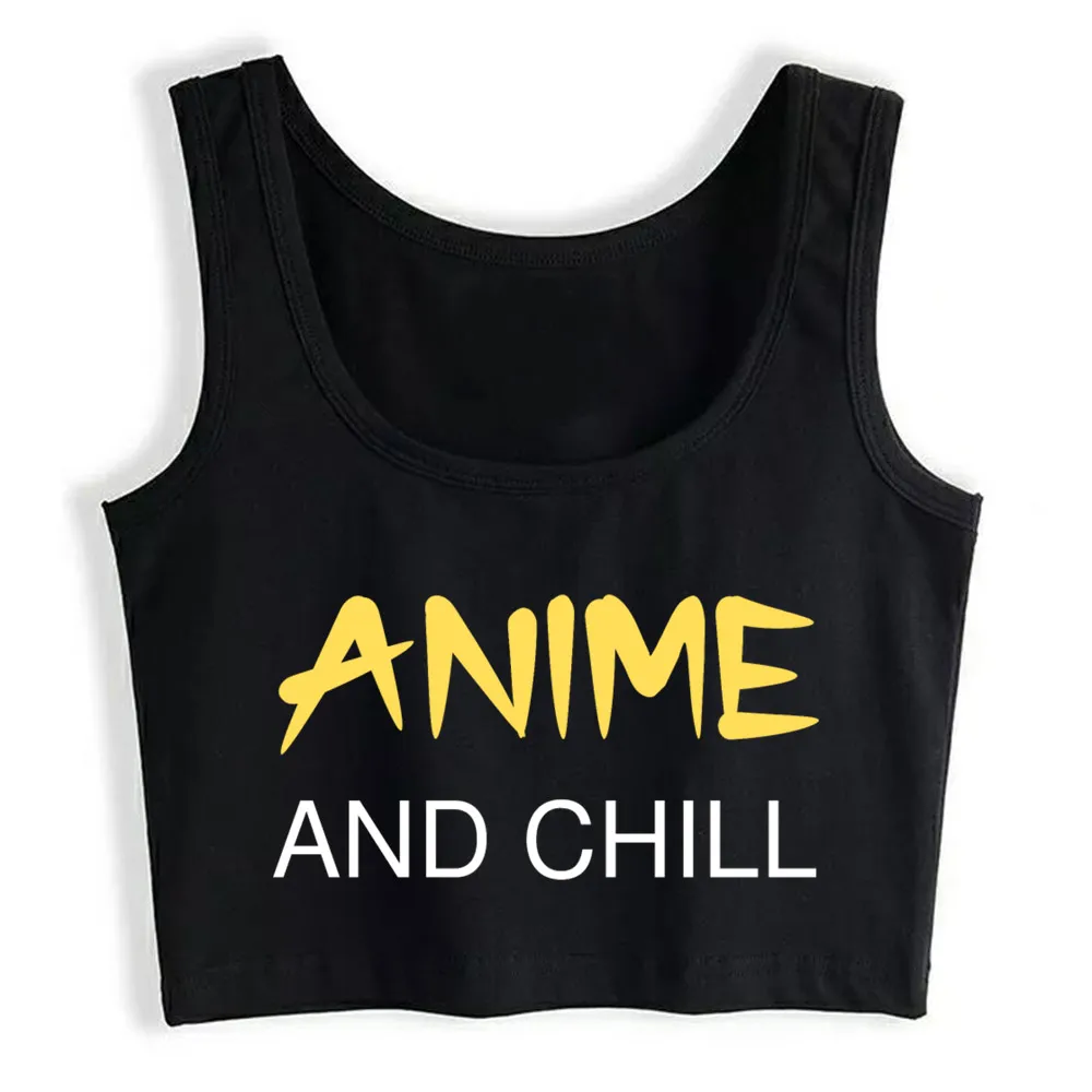 

Crop Top Women Anime And Chill Anime Manga Japan Harajuku Tank Top Women Funny Women Clothes