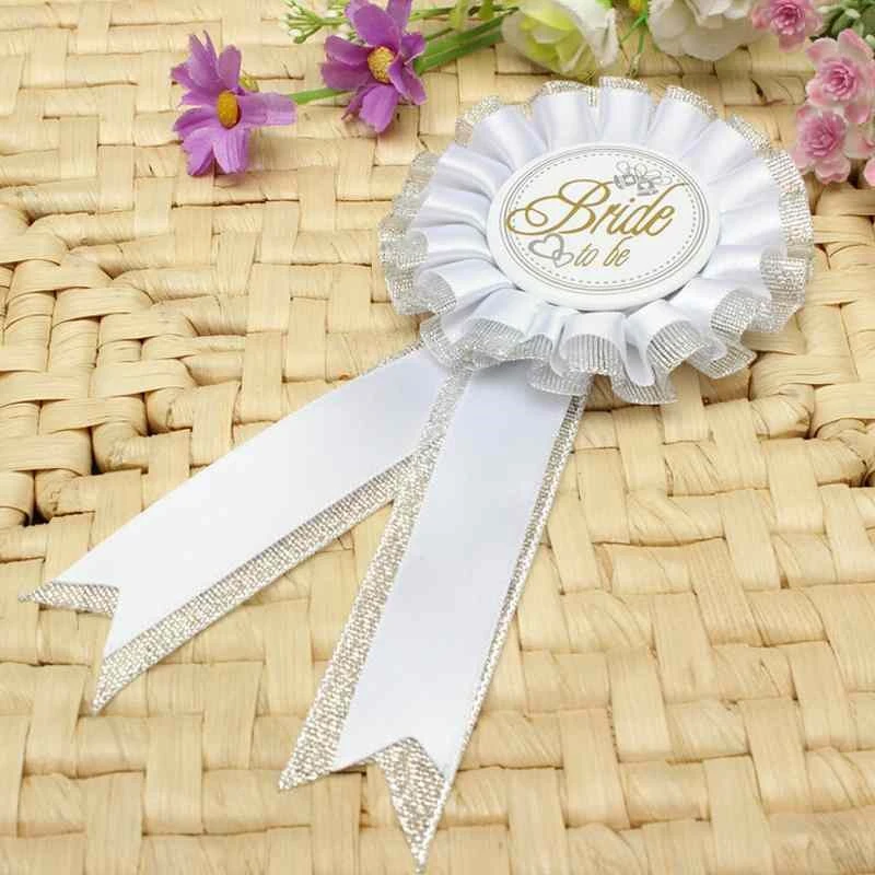 Новый стиль с надписью &quotBride To Be&quot девичник вечерние значок розетка белый брошь