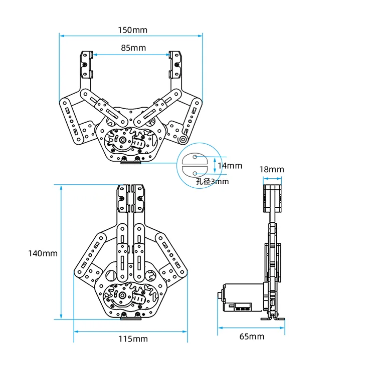 600 г нагрузка Многофункциональный гибкий коготь робот механический кронштейн