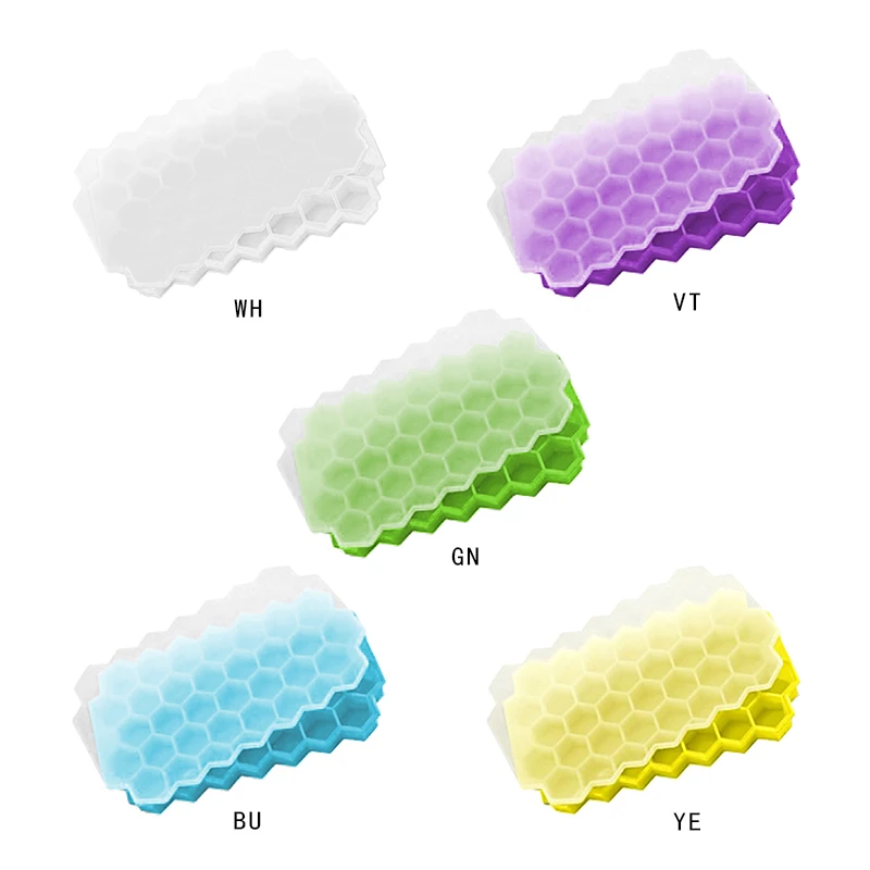 

Grid Silicone Ice Cube Trays With Lids BPA Ice Trays Set Of Flexible Ice Cube Mold Honeycomb Ice Mold DIY Ice Box