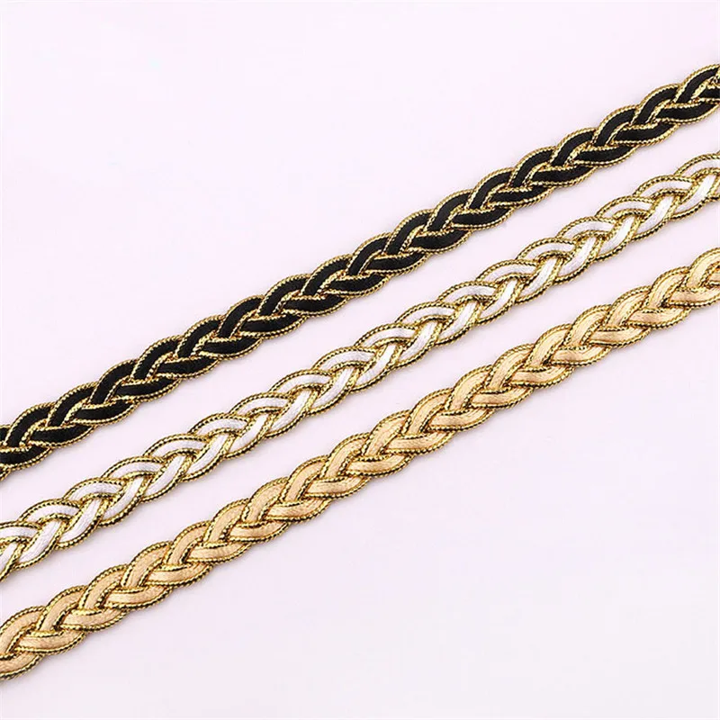 1 ярд золотая серебряная белая Черная кружевная лента Мягкая сетчатая отделка