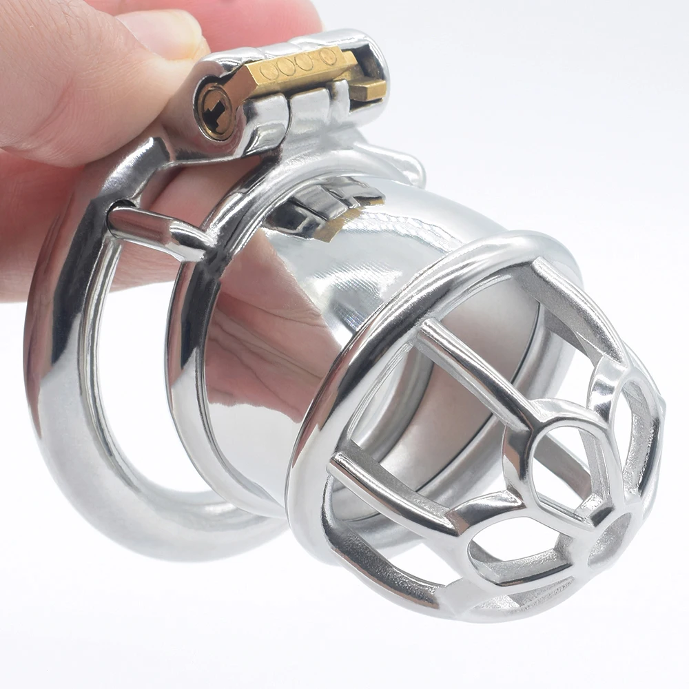 Металлическая Мужская клетка целомудрия стальная труба для пениса замок член
