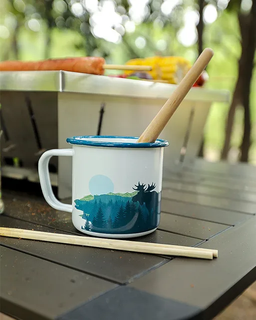 Creative Enamel Coffee Mugs Rust Free Unbreakable Outdoor Travel Water Cups  Camping Bonfire Party Beer Cups - AliExpress