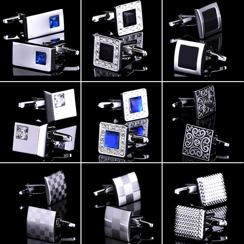 Новинка Роскошные Синие и белые запонки для мужчин брендовые высококачественные