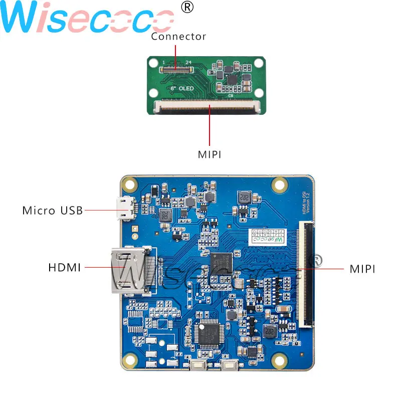 10 шт./лот Wisecoco 6 дюймов Гибкая OLED панель 2160*1080 ЖК ips дисплей тонкий экран с HDMI к MIPI драйвер платы