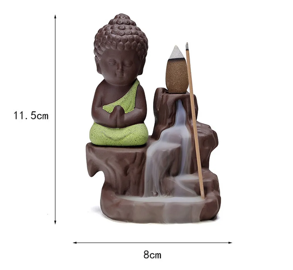 Малая статуя Будды Ладан горелка горная река ремесленных держатель Водопад кран