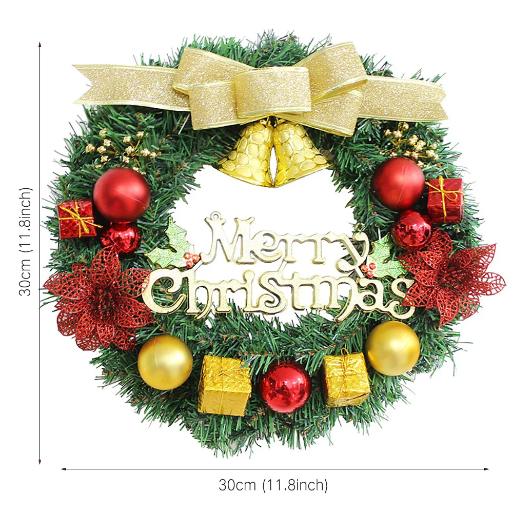 

Christmas Wreath With Bow Christmas Decoration Door Hanging Rattan Ornament Garland Xmas Decorations Home Decor