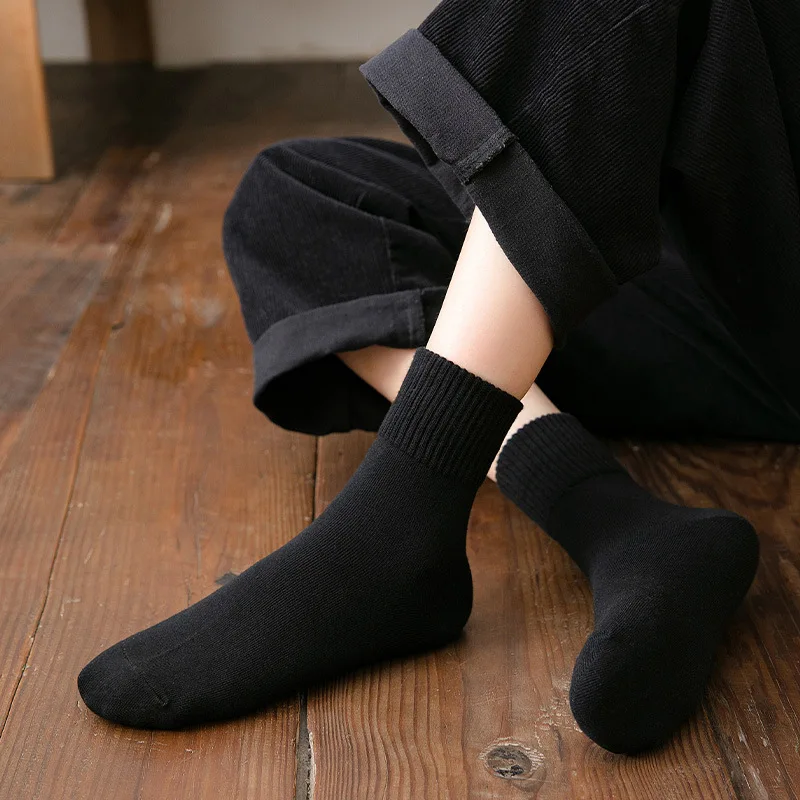 COZOK классические новые свободные носки женские 200 иглы хлопок вязание ребра