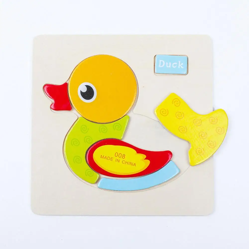 Детские игрушки деревянная головоломка милый мультфильм животное интеллект